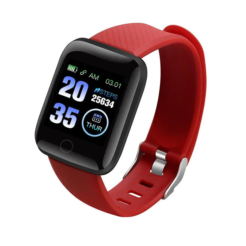 D13 colour screen smart bracelet showing heart rate monitoring on 1.3 inch display in blue, black, red, purple, or green