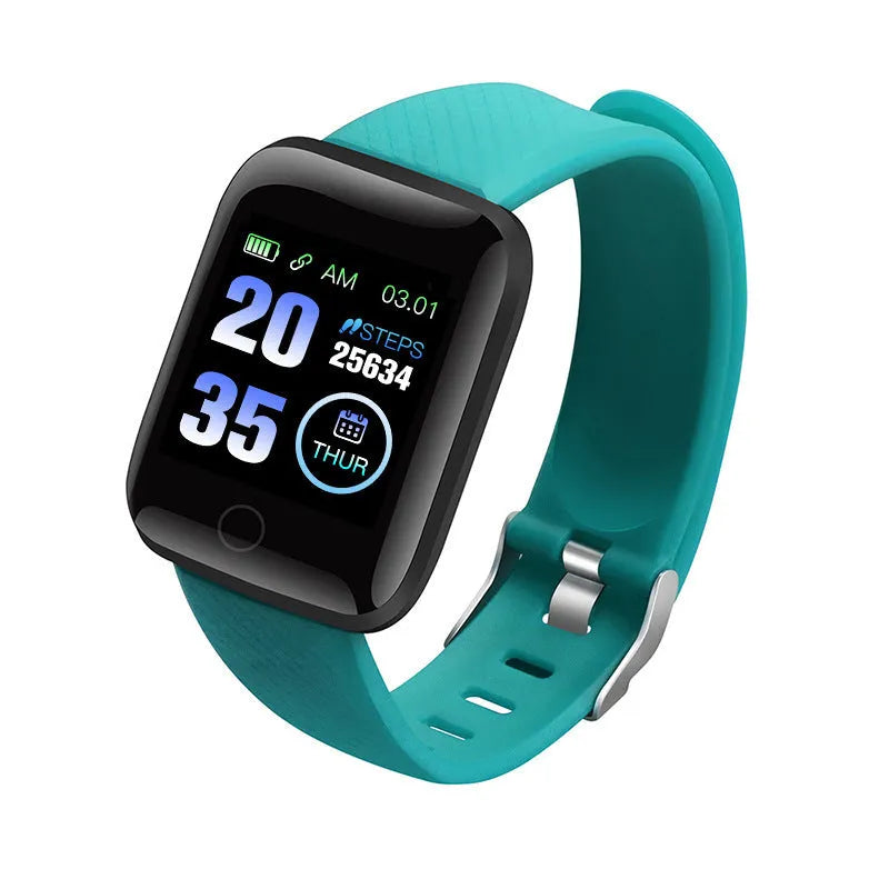 D13 colour screen smart bracelet showing heart rate monitoring on 1.3 inch display in blue, black, red, purple, or green