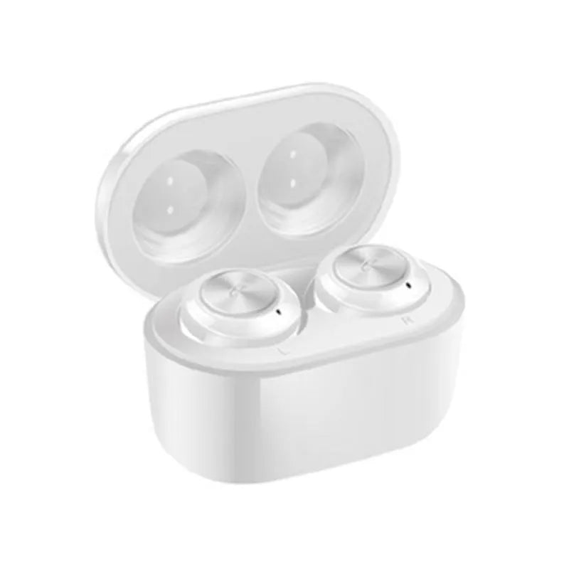 Black or white A6 wireless noise cancelling Bluetooth earbuds with earplug design