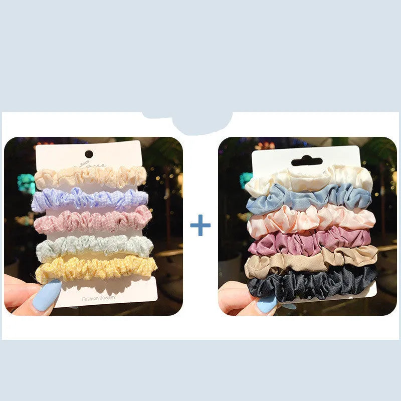 Children's 20-piece hair accessory set with hairpins, rings, and head ropes in Autumn colours