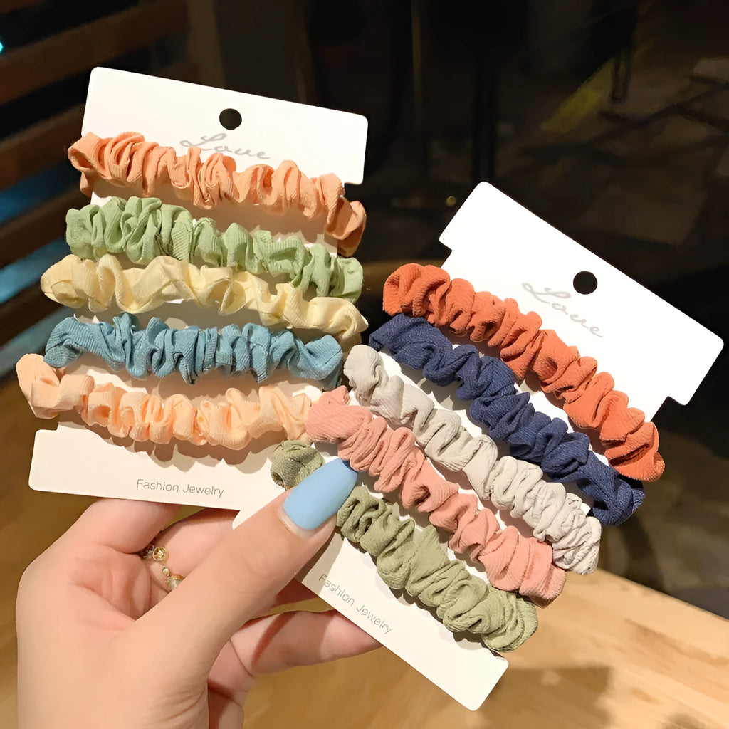 Children's 20-piece hair accessory set with hairpins, rings, and head ropes in Autumn colours