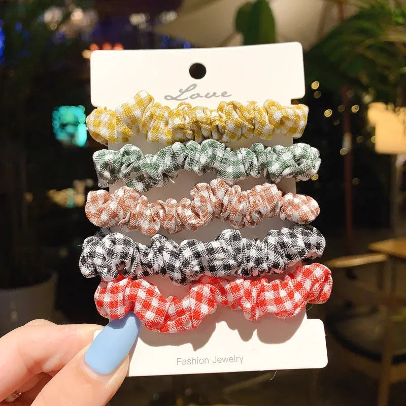 Children's 20-piece hair accessory set with hairpins, rings, and head ropes in Autumn colours