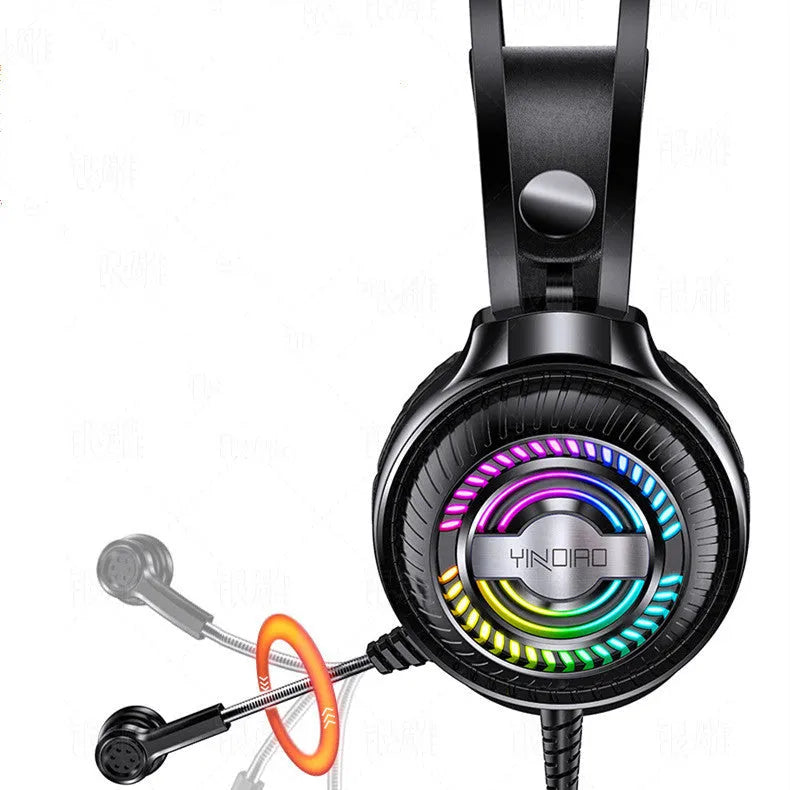 Wired PC headset with microphone in black or white colours showing 50mm speakers and 3.5mm plug