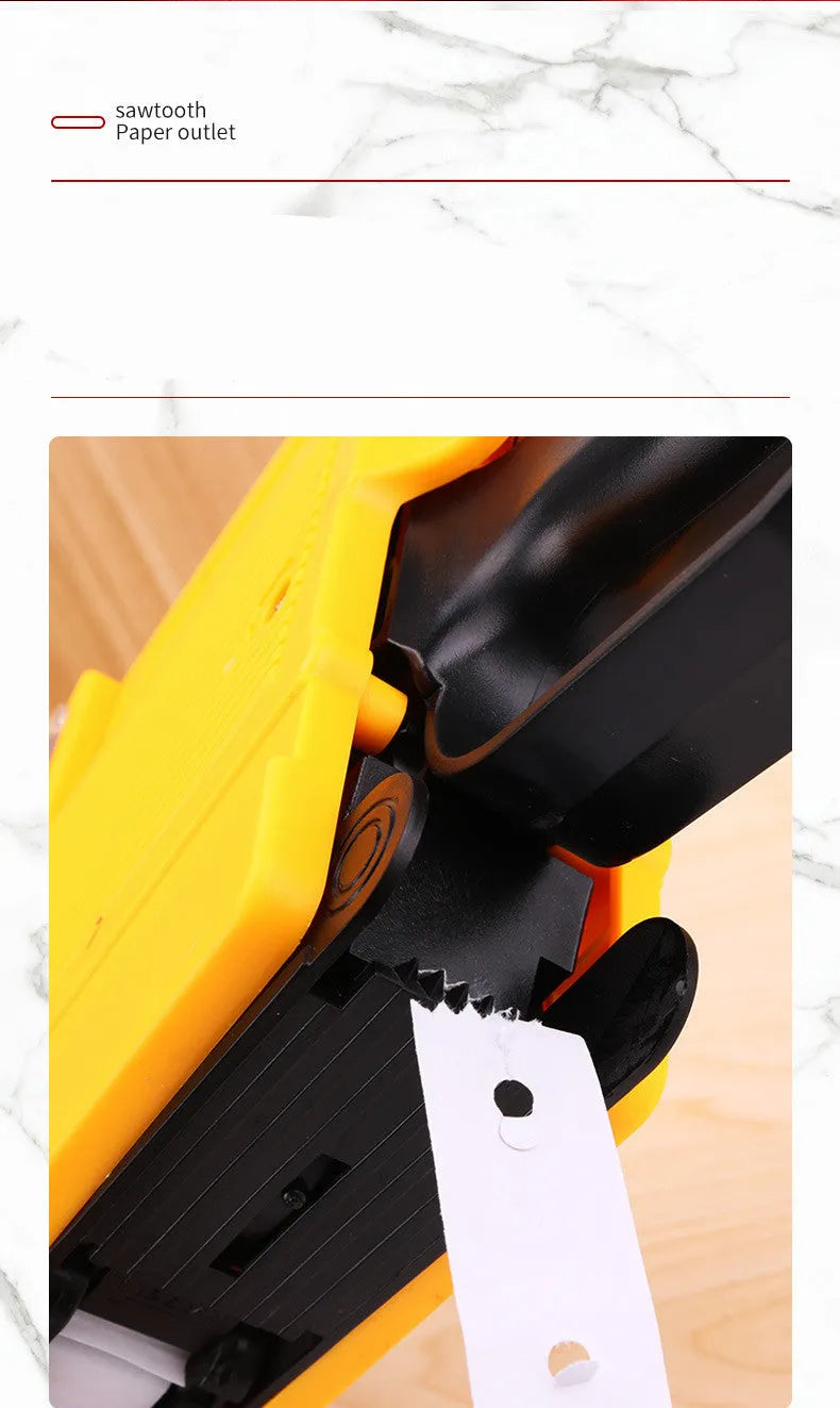 Manual supermarket price coding machine in blue, red or yellow with ink roller and paper