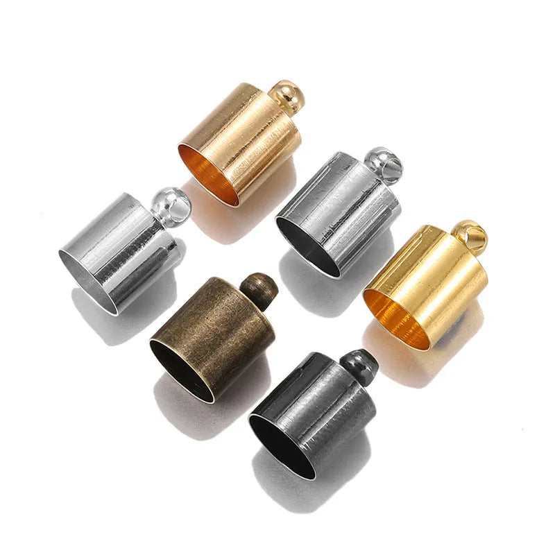 Multi-colour electroplated copper jewellery caps in various dimensions for bead weighting and tassel finishing