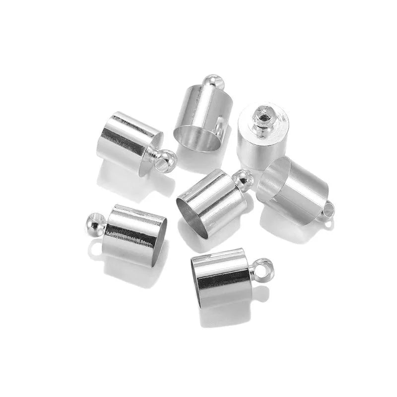 Multi-colour electroplated copper jewellery caps in various dimensions for bead weighting and tassel finishing