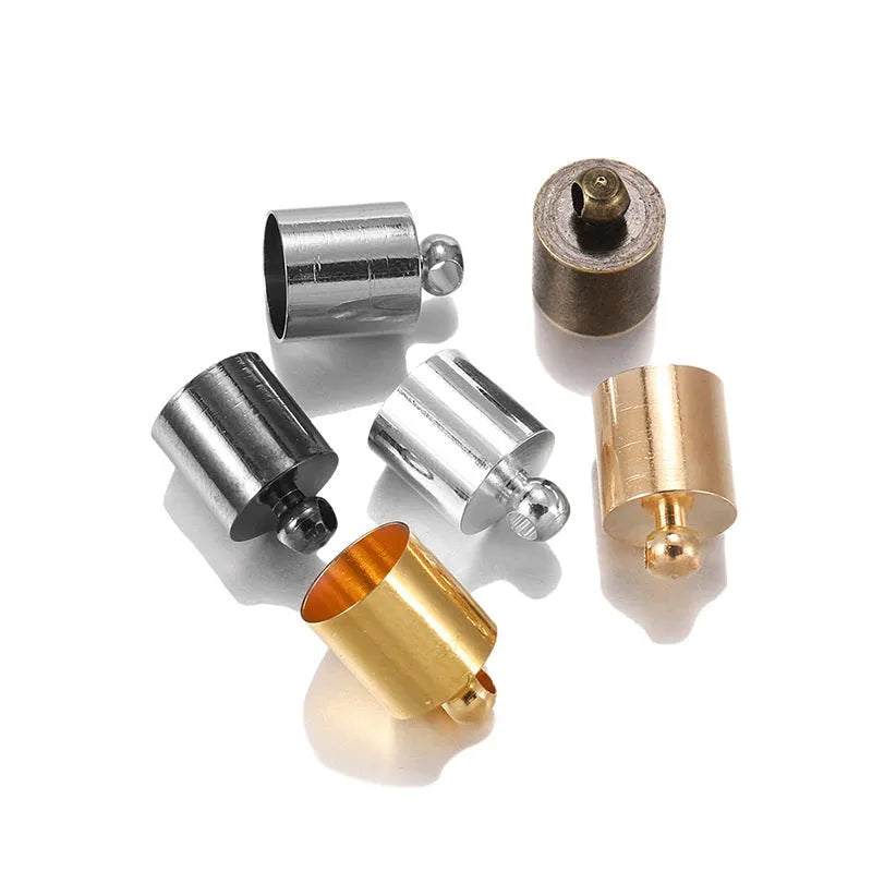 Multi-colour electroplated copper jewellery caps in various dimensions for bead weighting and tassel finishing