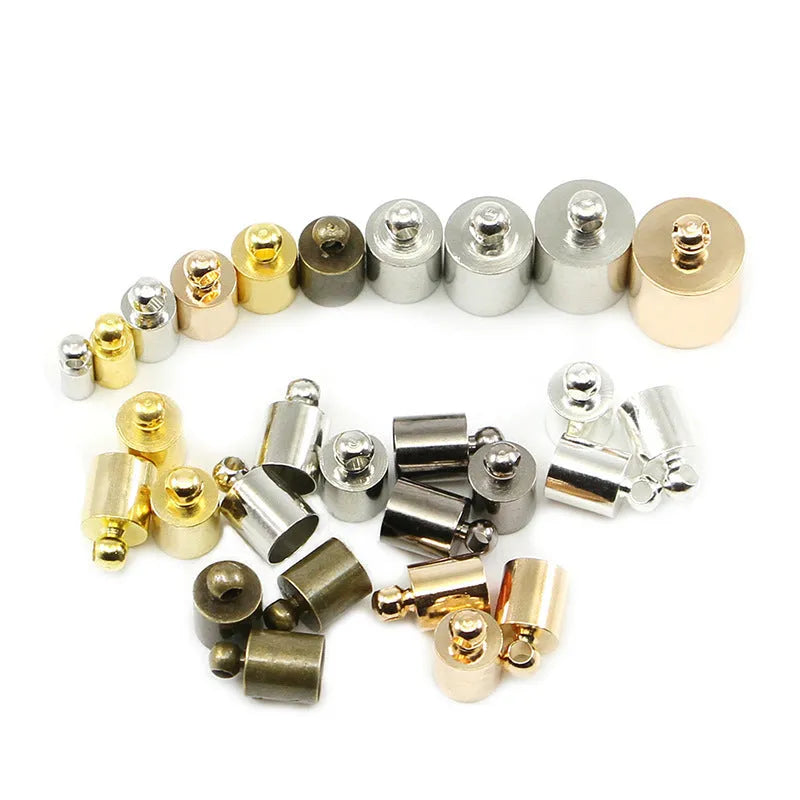 Multi-colour electroplated copper jewellery caps in various dimensions for bead weighting and tassel finishing
