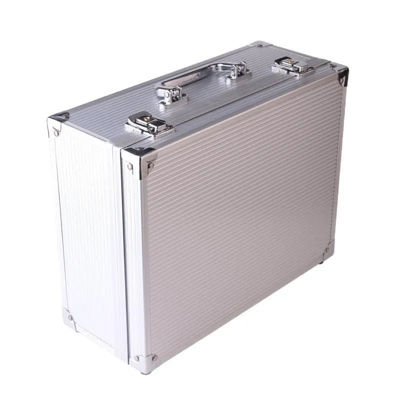 Black aluminium alloy tattoo equipment storage box with professional organiser compartments
