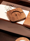Walnut solid wood magnetic wireless charger bracket base with round and square section options