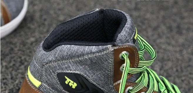 Black and grey men's summer motorcycle riding shoes with breathable anti-fall design