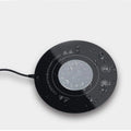 Black hot cold beverage coaster with USB cable connection and tempered glass surface