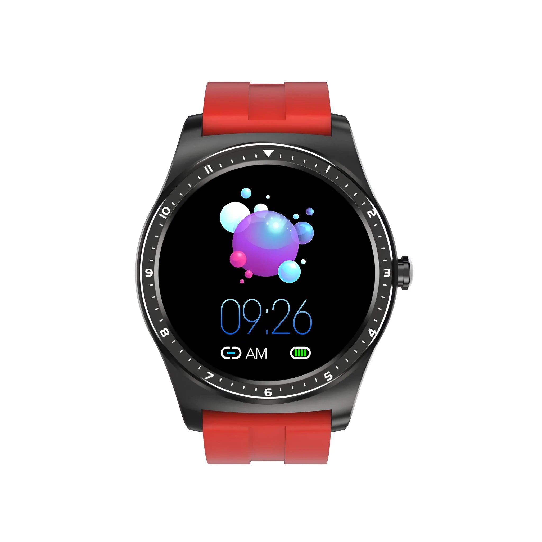47mm smart watch with heart rate and blood pressure monitoring on silicone wrist strap
