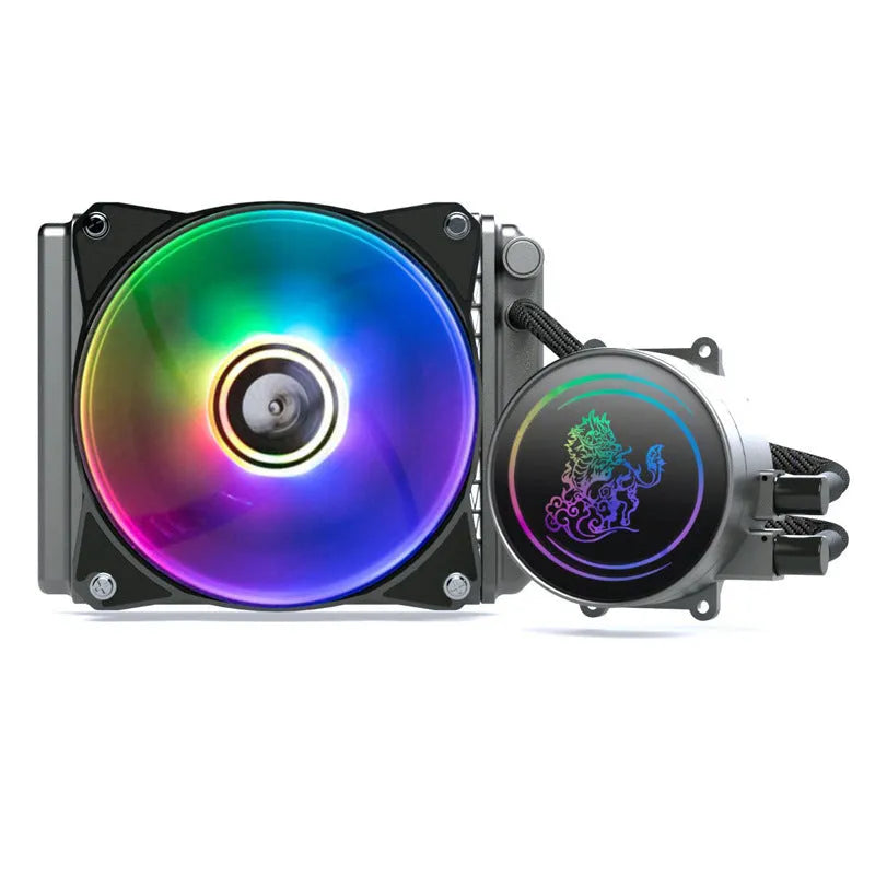 Kirin 240 CPU water cooling radiator with colourful ARGB fan and 24cm copper-aluminium fins