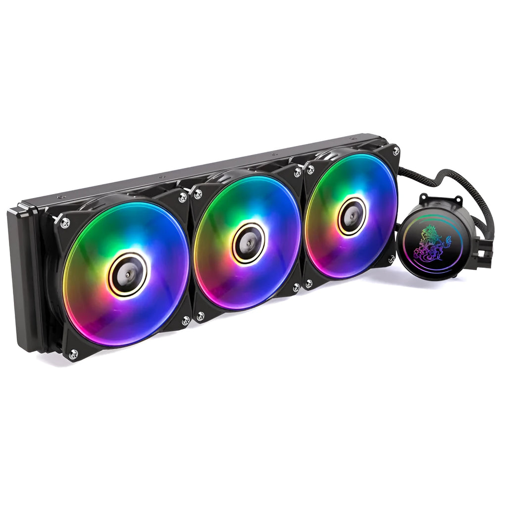 Kirin 240 CPU water cooling radiator with colourful ARGB fan and 24cm copper-aluminium fins