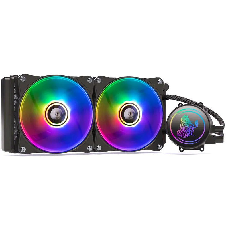 Kirin 240 CPU water cooling radiator with colourful ARGB fan and 24cm copper-aluminium fins