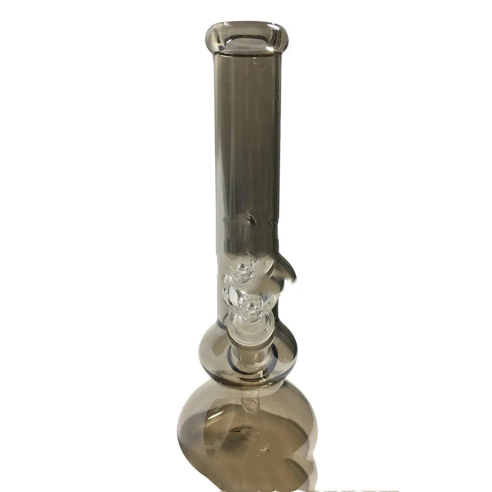 Clear glass tabletop vase for flower arrangements and geometric home decor.
