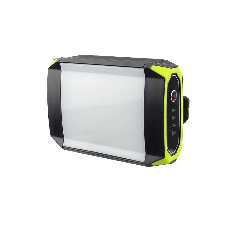 Green rechargeable camping light with dimming function and USB power bank capability