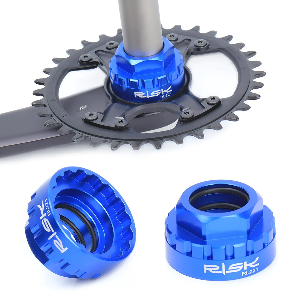 Blue aluminium alloy bicycle chainring removal tool for 12-speed direct mount cranksets
