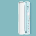 Hard protective case for Apple Pencil storage with pen point adapters in black blue green purple colours
