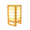 Solid wood Korean style bedside lamp with bamboo wood lamp holder and push button switch