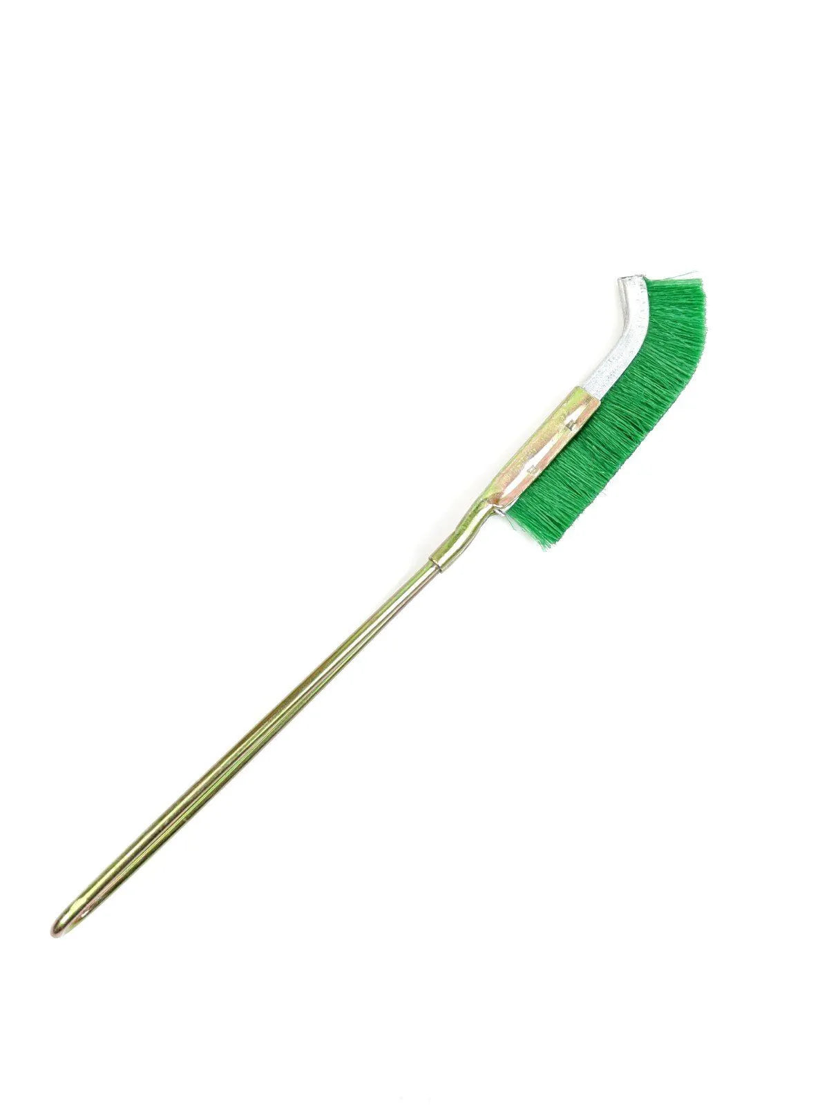 Green metal mini brush with elbow nylon wire head for rust removal and range hood cleaning