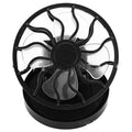 Black solar-powered clip-on cooling fan panel for outdoor camping fishing travel