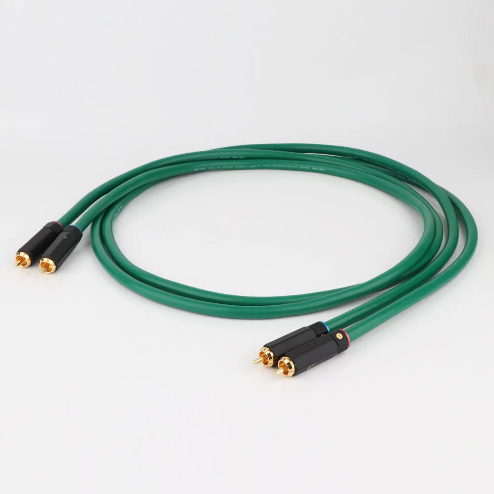4-core copper silver-plated RCA audio cable with Budweiser connectors for CD decoder to amplifier connections