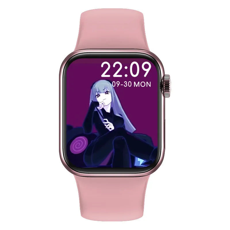 M16Plus smart watch in wolf grey on wrist, showing 1.8 inch touch screen and zinc alloy case.