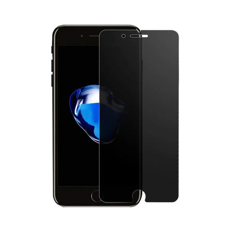 iPhone tempered glass screen protector with anti-peeping privacy technology on mobile phone