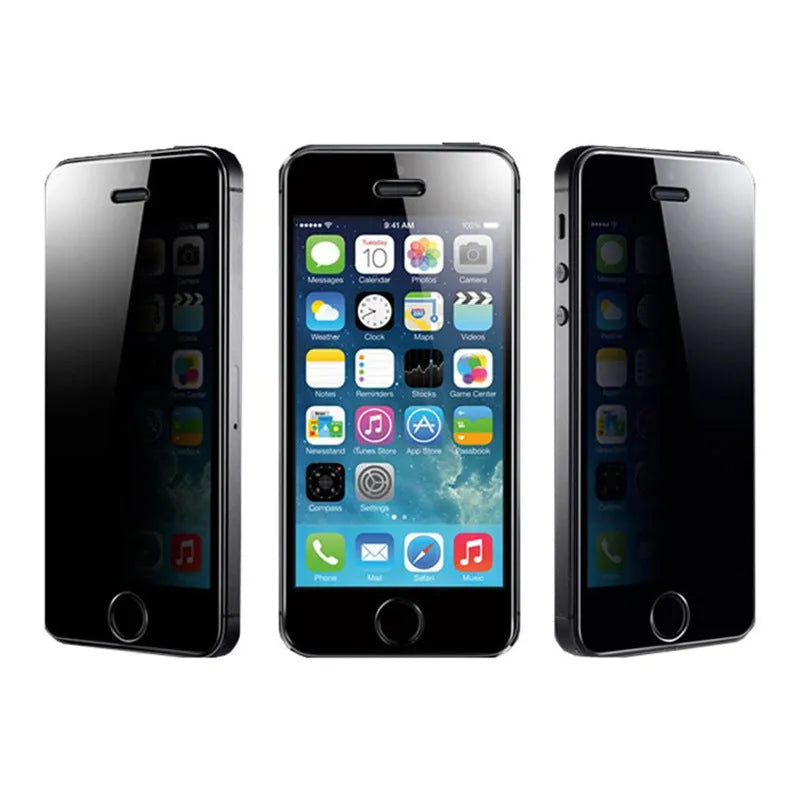 iPhone tempered glass screen protector with anti-peeping privacy technology on mobile phone