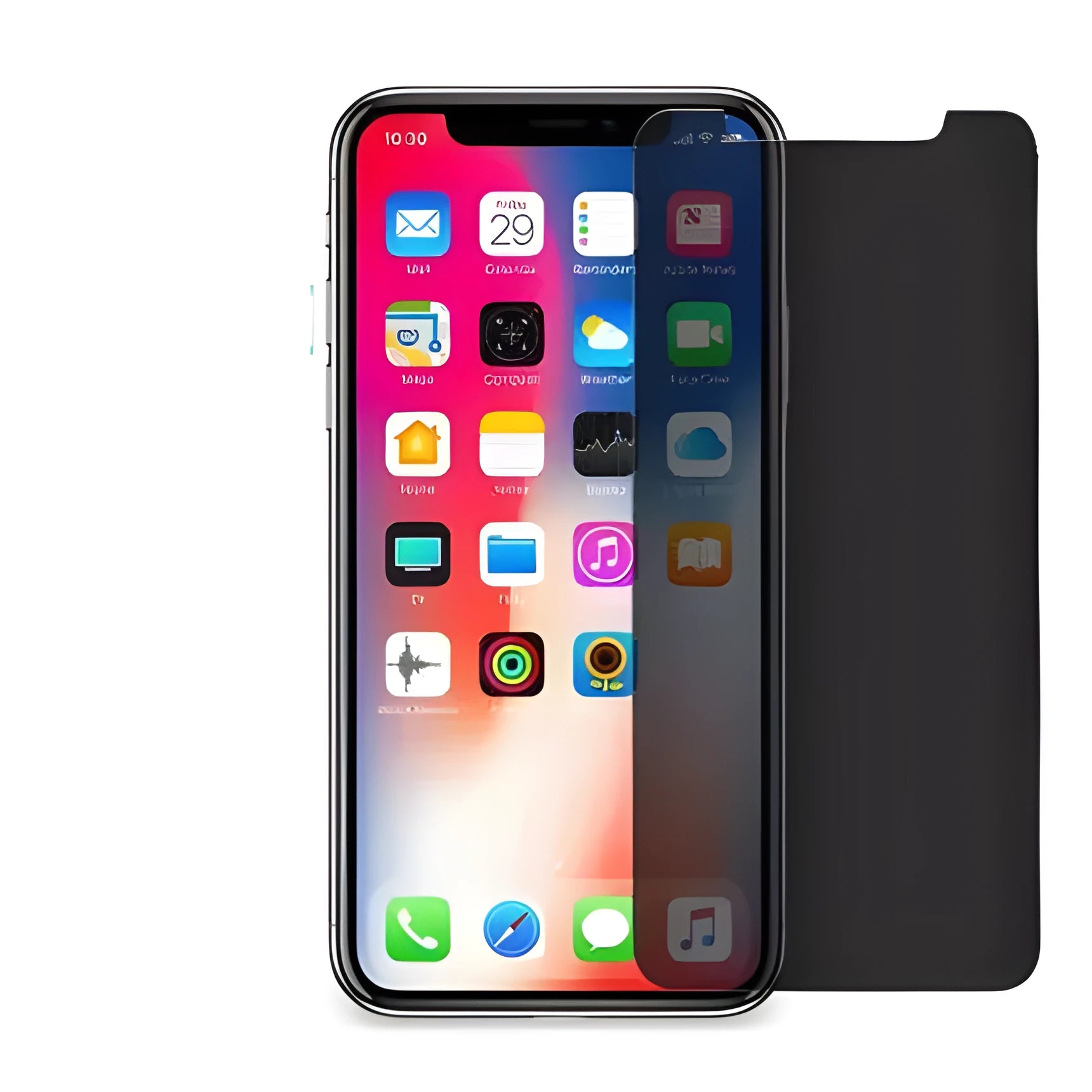 iPhone tempered glass screen protector with anti-peeping privacy technology on mobile phone