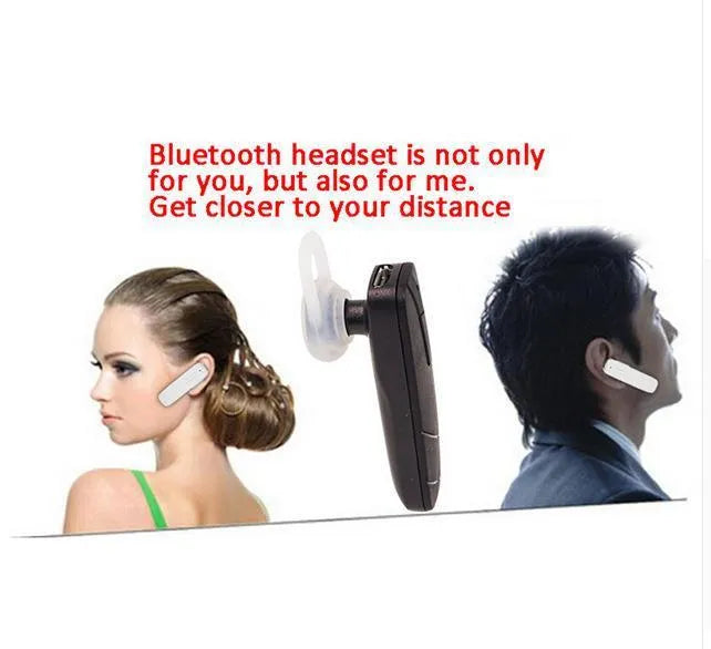 Black and white wireless Bluetooth headset with earplug design for hands-free calls and music