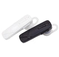 Black and white wireless Bluetooth headset with earplug design for hands-free calls and music