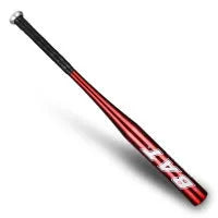 A6061 aluminum baseball bat with non-slip rubber grip, shown in silver, blue, red, black or gold, 20 or 25 inch