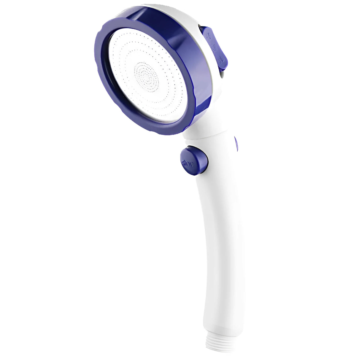 ABS handheld shower head with universal 4-point interface in bathroom installation