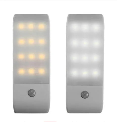 Rechargeable infrared sensor LED night light with PVC shade in white or yellow light options