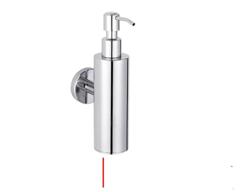 304 stainless steel wall-mounted soap dispenser measuring 50x88x205mm in brushed, mirror or black finish