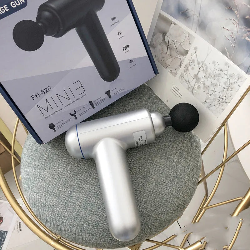 Fascia gun muscle massager in black, red or white colours with USB charging port