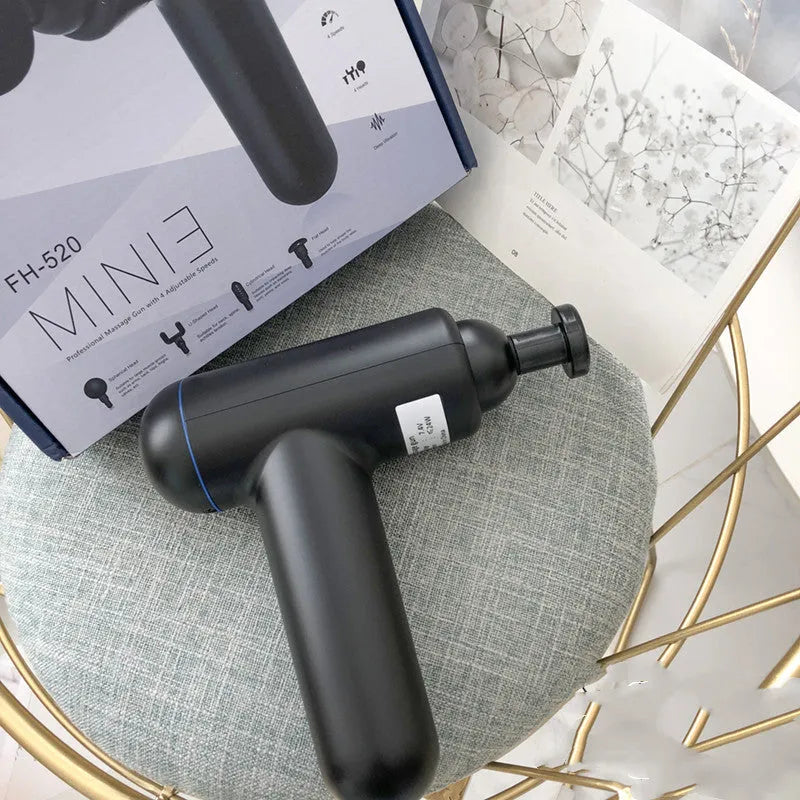 Fascia gun muscle massager in black, red or white colours with USB charging port