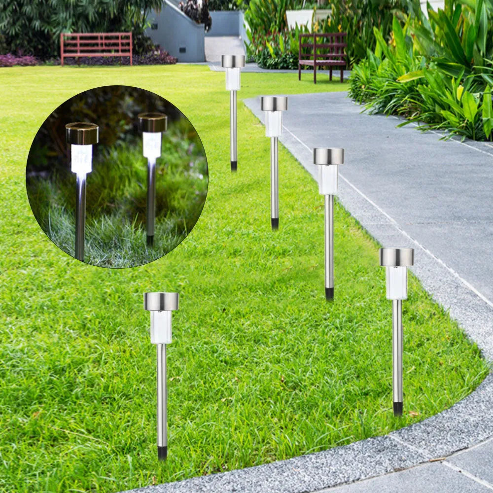Stainless steel solar garden landscape light with pastoral style design and waterproof IP44 rating
