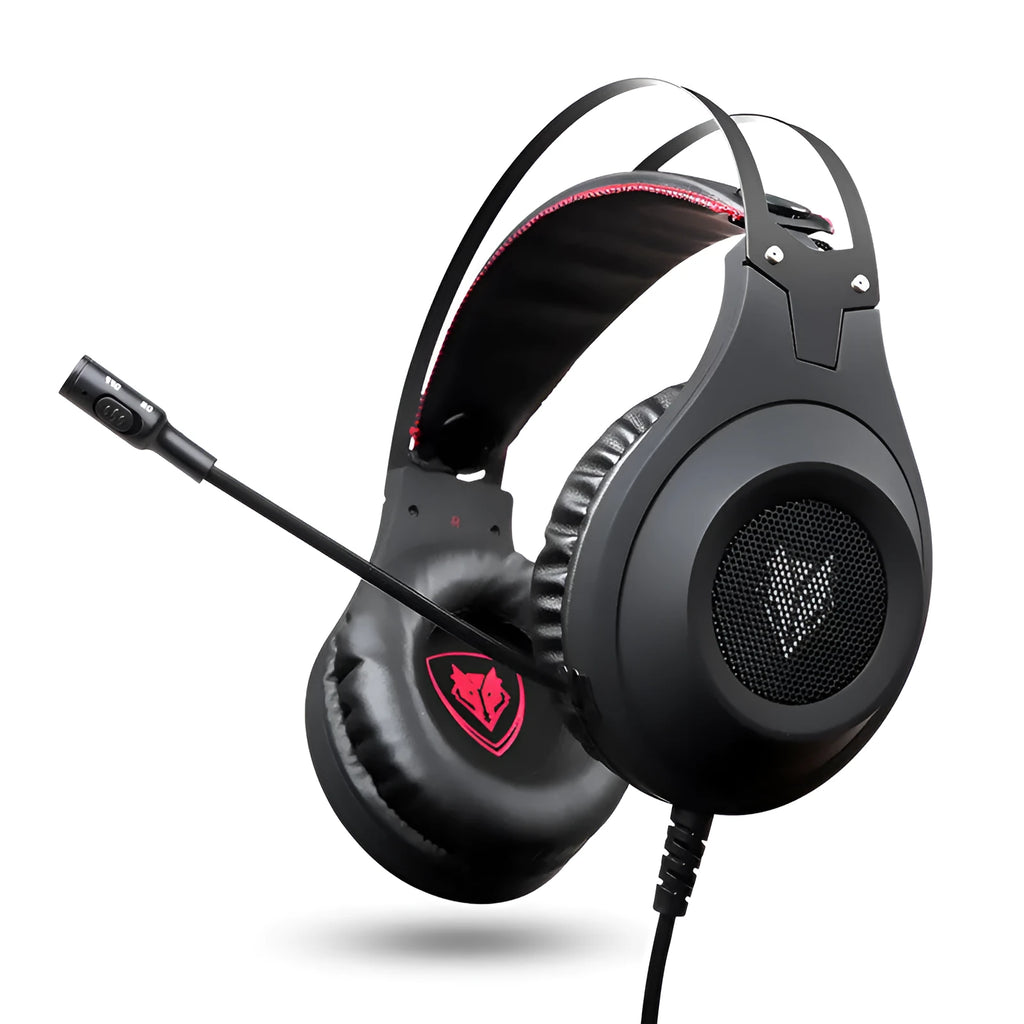 Black USB wired computer headset with microphone for PC and laptop