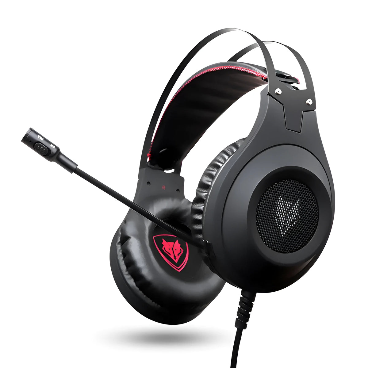 Black USB wired computer headset with microphone for PC and laptop