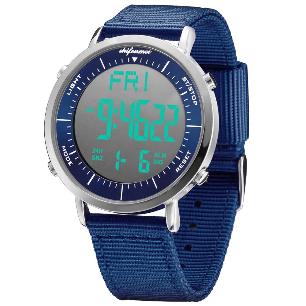 Shifenmei digital watch with 10m water resistance and casual style display