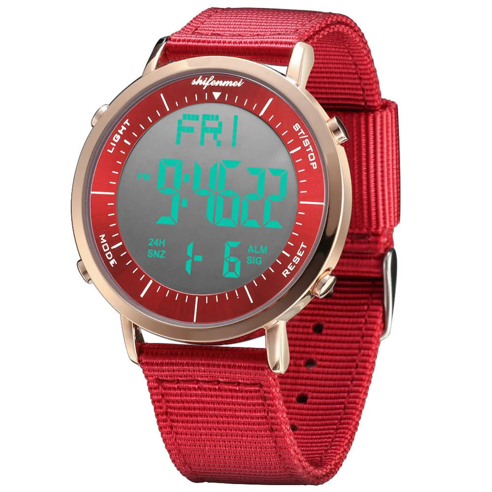 Shifenmei digital watch with 10m water resistance and casual style display