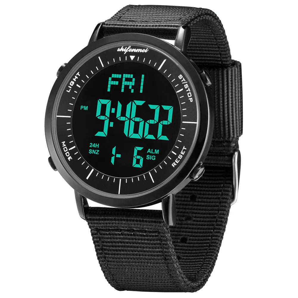 Shifenmei digital watch with 10m water resistance and casual style display