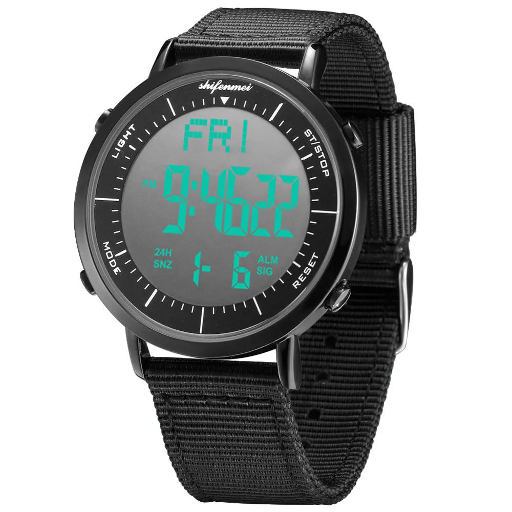 Shifenmei digital watch with 10m water resistance and casual style display