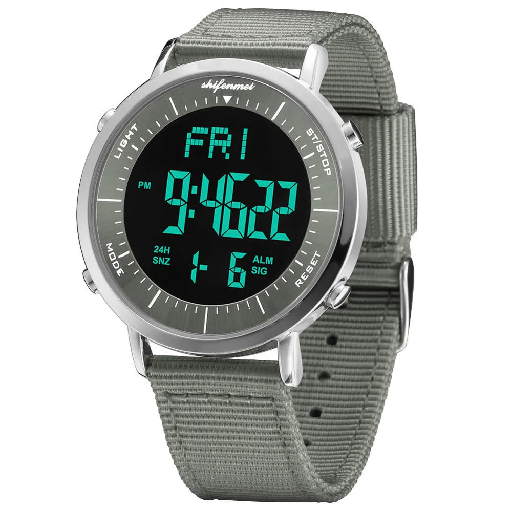Shifenmei digital watch with 10m water resistance and casual style display