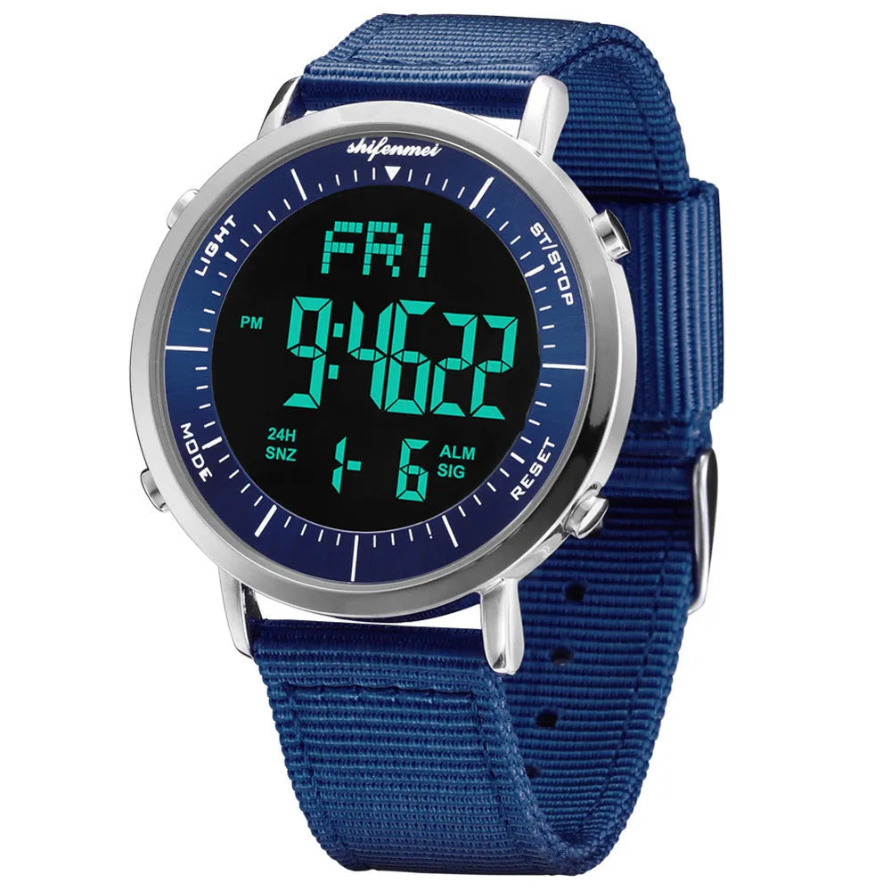 Shifenmei digital watch with 10m water resistance and casual style display