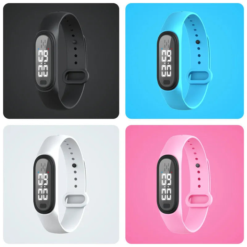 Ultrasonic electronic watch mosquito repellent bracelet in black white blue pink colours
